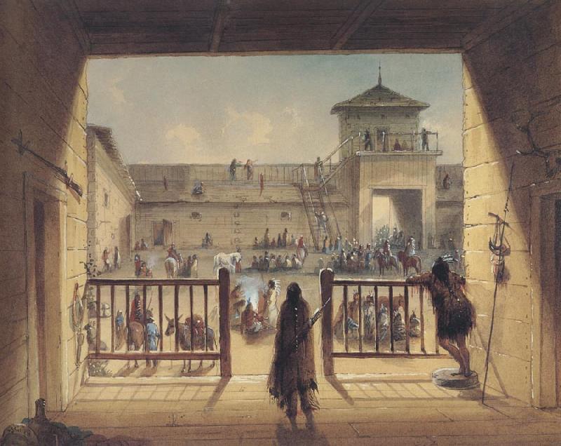 Miller, Alfred Jacob Interior of Fort Laramie oil painting picture